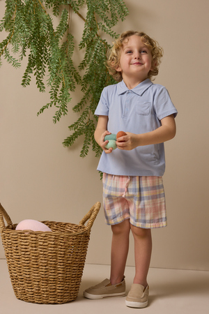 Dusty Plaid Polo Short Set - Altar'd State - 