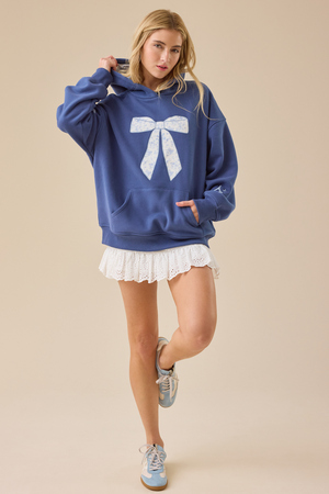 Floral Bow Graphic Hoodie - Altar'd State - 