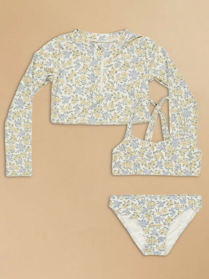Margaret Floral Rashguard Swim Set by Rylee + Cru - TULLABEE
