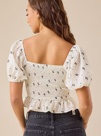 Beverley Bow Babydoll Top Detail 5 - TULLABEE