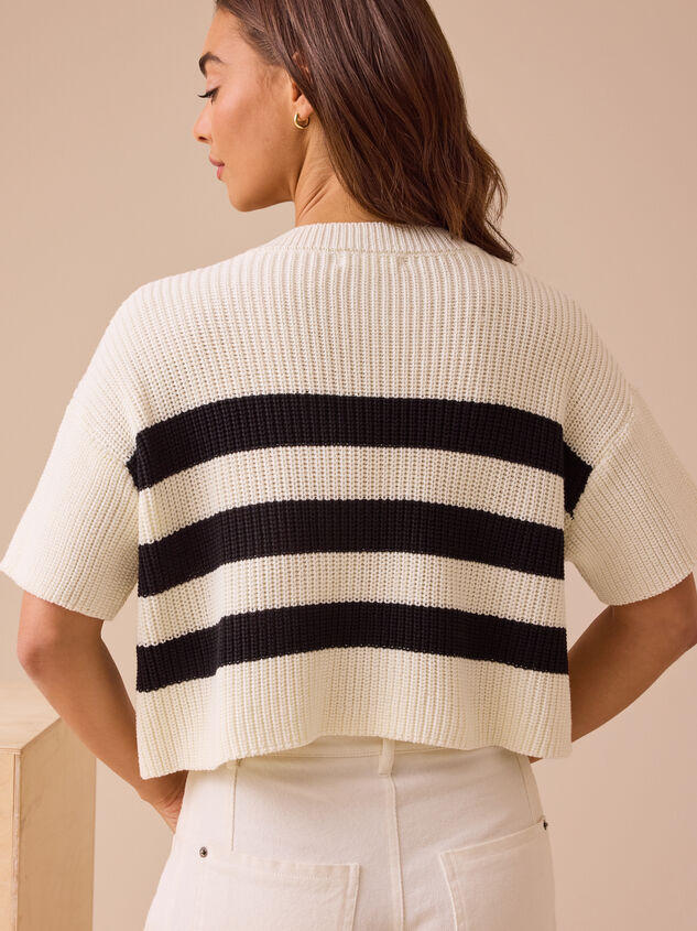 Ricki Striped Boxy Sweater Detail 4 - TULLABEE