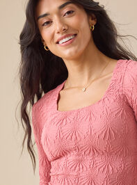 Blaire Seamless Floral Long Sleeve Cami Detail 3 - TULLABEE