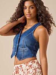 Layla Denim Vest Detail 4 - TULLABEE