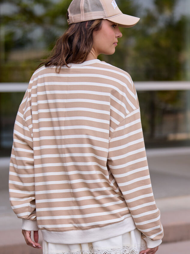 Swift Stripe Long Sleeve Top Detail 3 - TULLABEE