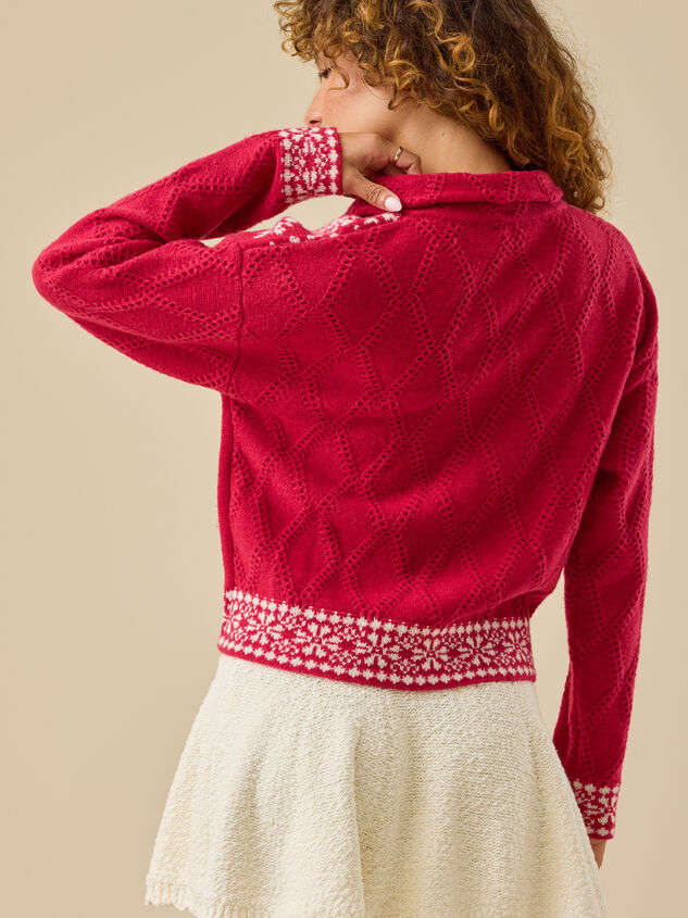 Kiley Fair Isle Zip Up Sweater Detail 5 - TULLABEE