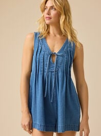 Evie Denim Romper Detail 3 - TULLABEE