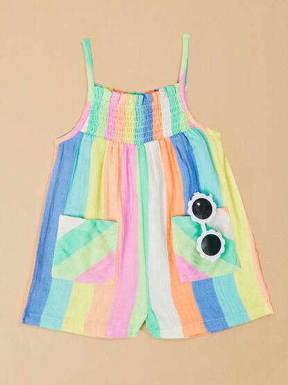 Charity Striped Toddler Halter Romper - TULLABEE