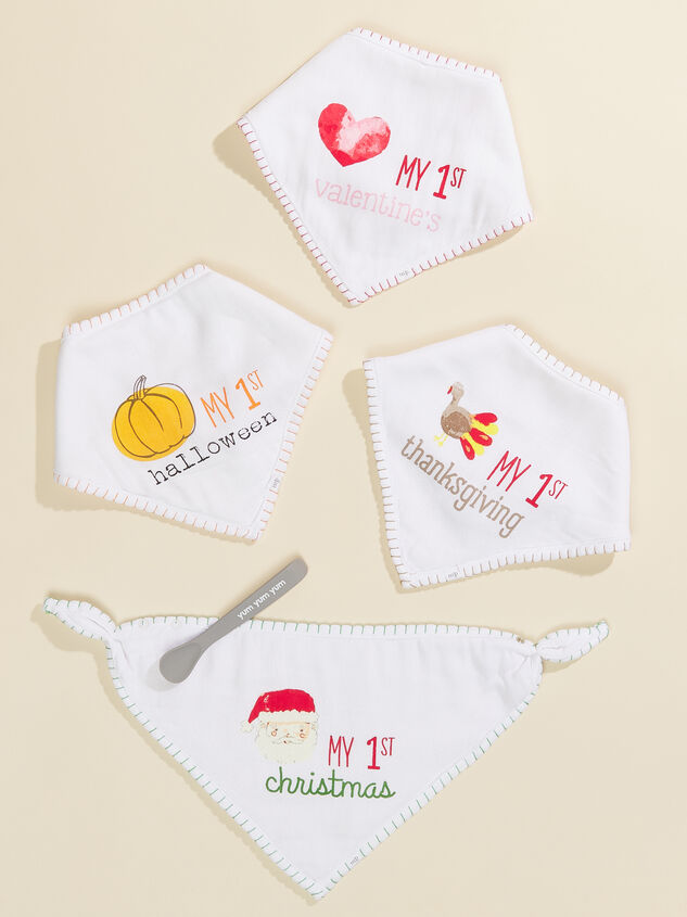 My First Holiday Bib Set Detail 2 - TULLABEE