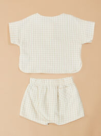 Brady Checkered Top and Shorts Set by Quincy Mae Detail 3 - TULLABEE