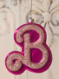 Pink B Christmas Ornament - TULLABEE