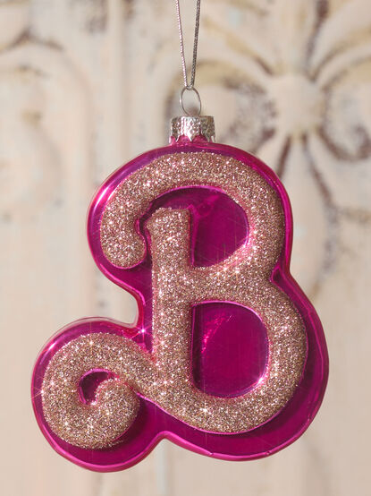 Pink B Christmas Ornament - TULLABEE
