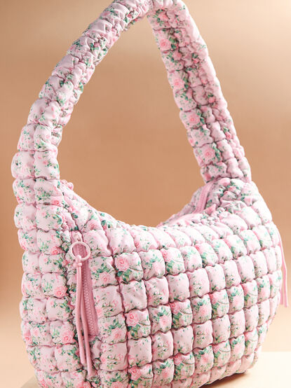 Proficient Floral Quilted Puffer Shoulder Bag - TULLABEE