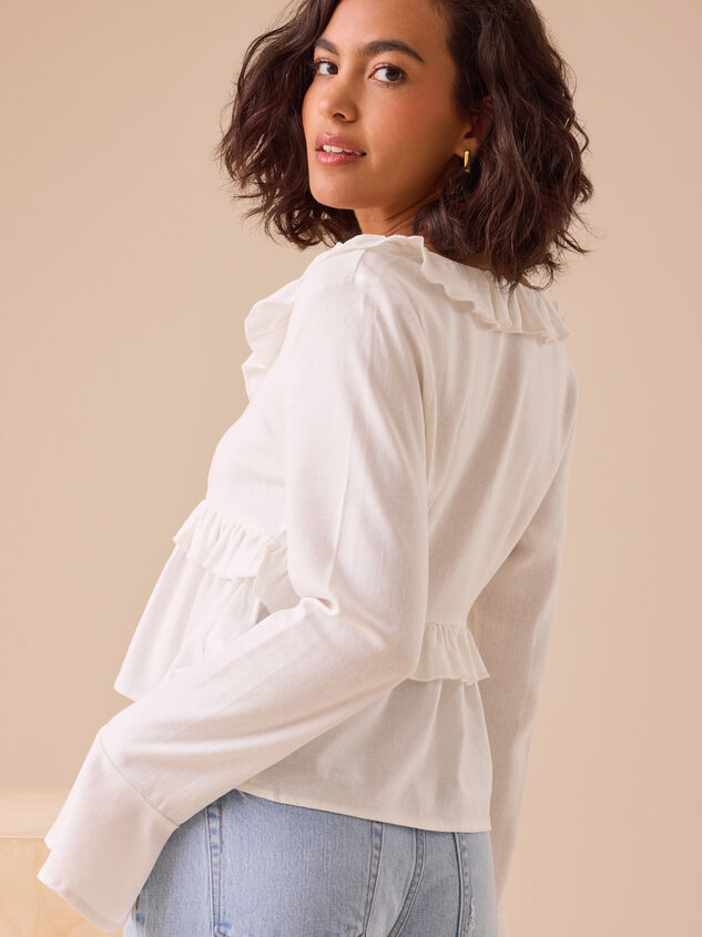 Fiona Ruffle Tie Front Top Detail 5 - TULLABEE