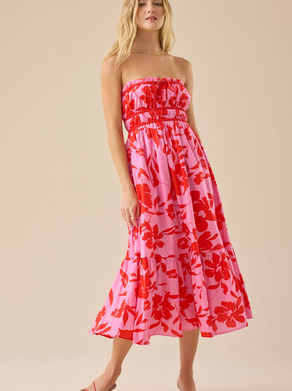 Mallory Floral Midi Dress - TULLABEE