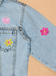 Maya Embroidered Denim Jacket Detail 3 - TULLABEE