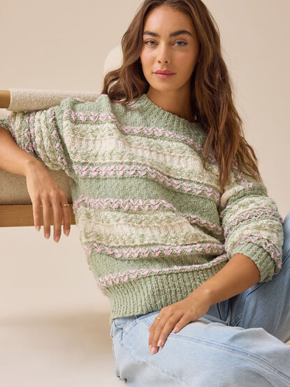 Katherine Textured Stripe Sweater - TULLABEE