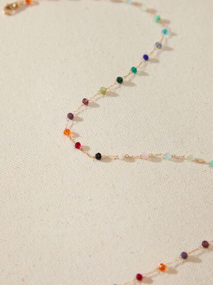 Multi-Color Gem Bead Choker - TULLABEE