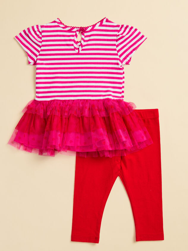Sweetheart Stripes Baby Dress and Leggings Set Detail 2 - TULLABEE