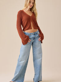 Billie Knit Cropped Cardigan Detail 2 - TULLABEE