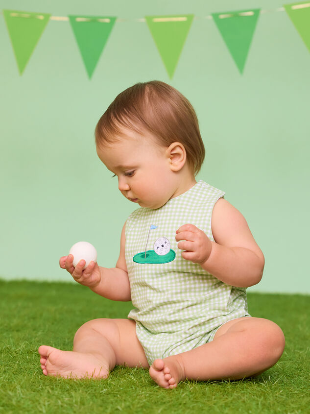 Putt Practice Baby Gingham Romper - TULLABEE