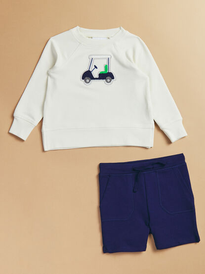 Golf Cart Sweatshirt and Short Set - TULLABEE