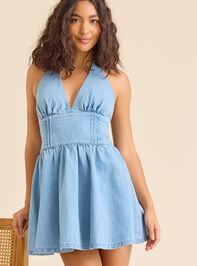 Nya Denim Mini Dress Detail 3 - TULLABEE