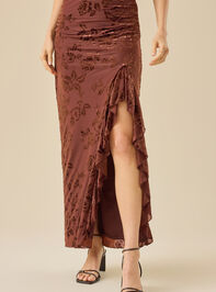 Perrin Velvet Midi Skirt Detail 2 - TULLABEE