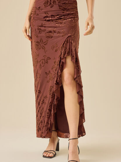 Perrin Velvet Midi Skirt - TULLABEE