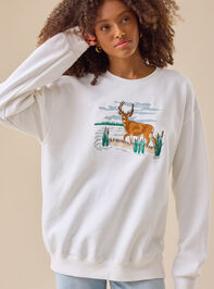 Embroidered Deer Sweatshirt - TULLABEE