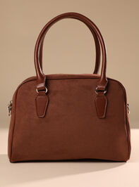 Becky Faux Suede Bowling Bag Detail 3 - TULLABEE