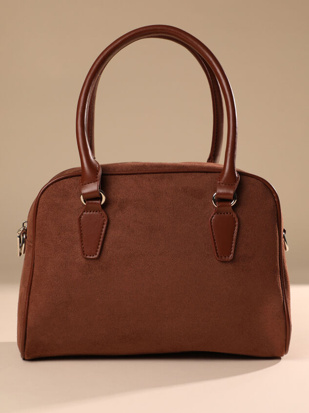 Becky Faux Suede Bowling Bag Detail 3 - TULLABEE