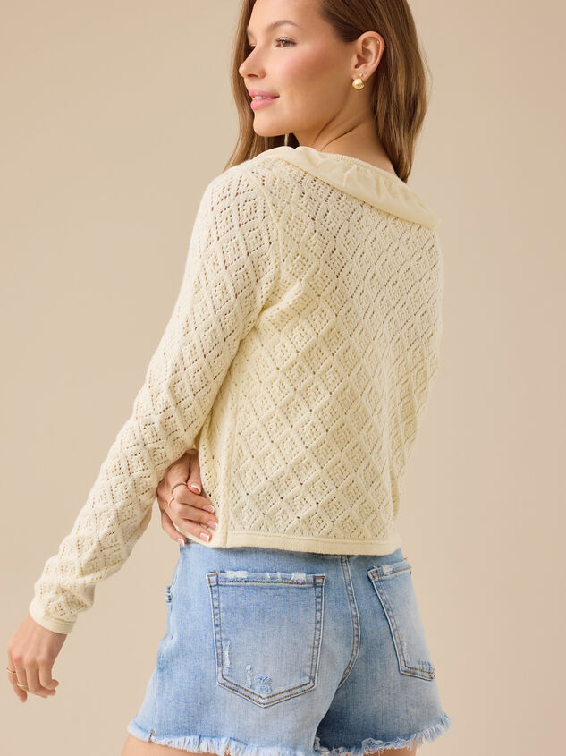 Sydney Ruffle Cardigan Detail 5 - TULLABEE