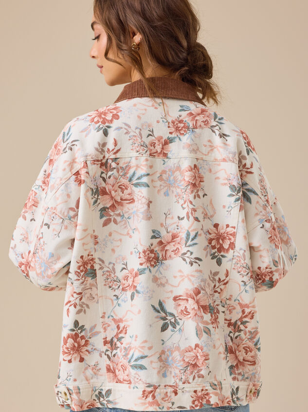 Malina Floral Barn Jacket Detail 4 - TULLABEE