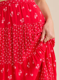 Fleur Floral Maxi Skirt Detail 4 - TULLABEE