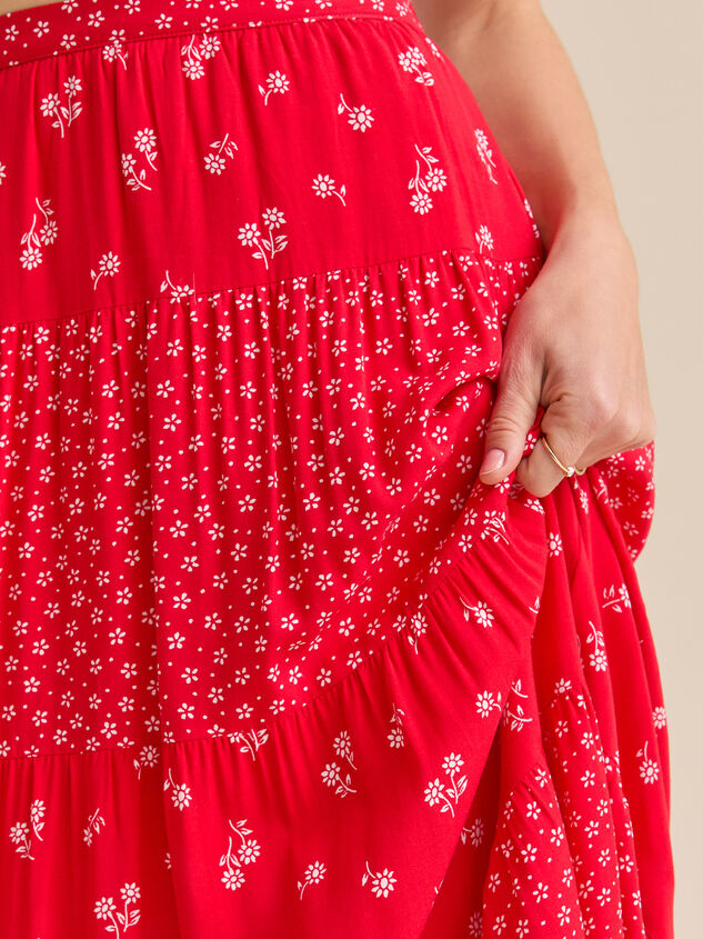 Fleur Floral Maxi Skirt Detail 4 - TULLABEE