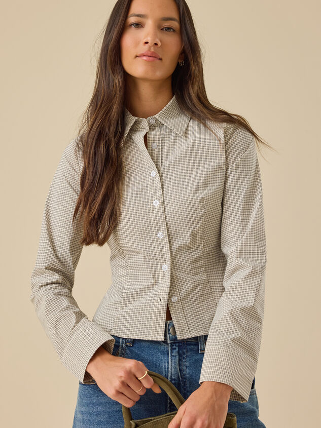 Ginger Checkered Top Detail 3 - TULLABEE