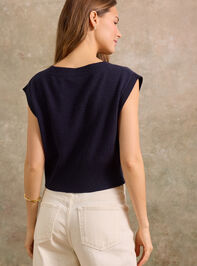 Lumina Cashmere V-Neck Sweater Vest Detail 6 - TULLABEE