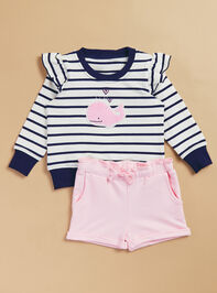 Bubbly Whale French Terry Sweatshirt and Shorts Set Detail 2 - TULLABEE