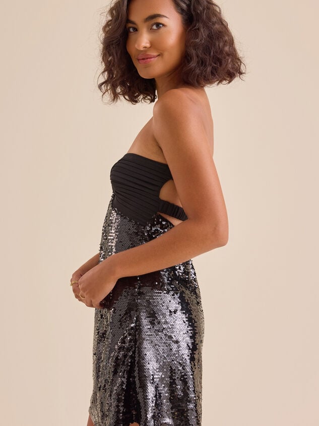 Ruby Strapless Sequin Mini Dress Detail 5 - TULLABEE