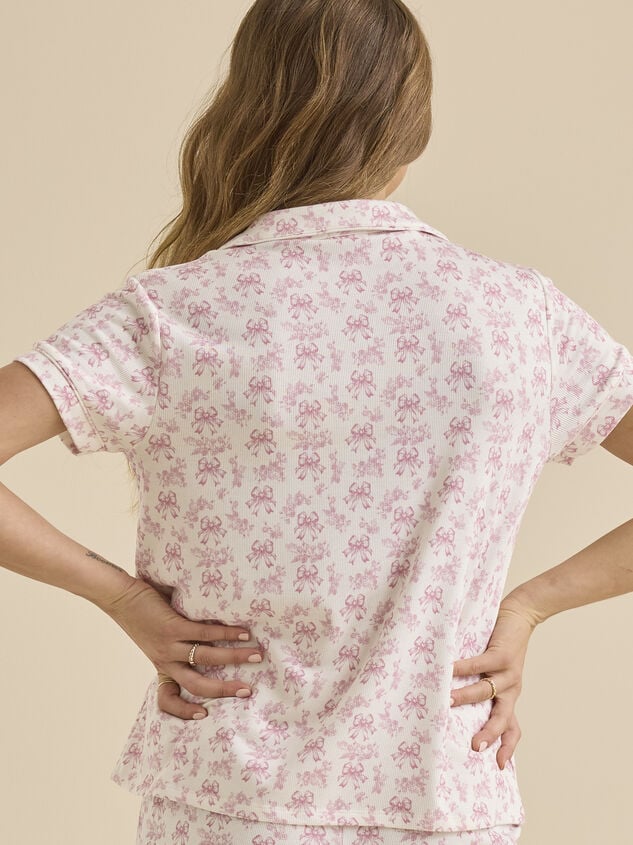 Bonnie Bows Toile PJ Set Detail 5 - TULLABEE
