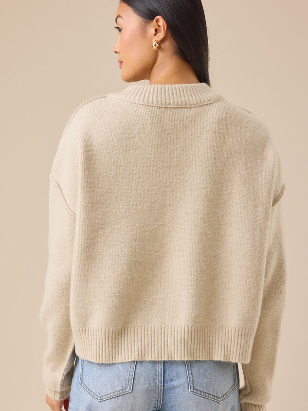 Trisha V-Neck Floral Sweater Detail 5 - TULLABEE