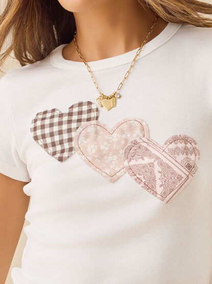 Three Patterned Heart Baby Tee - TULLABEE