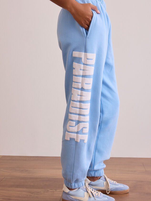 Summer Paradise Fleece Jogger Detail 2 - TULLABEE