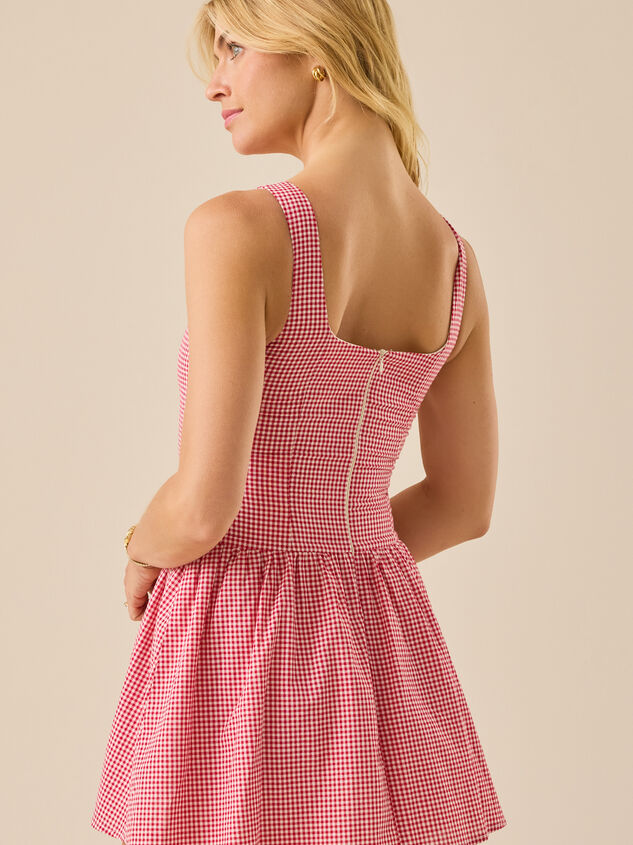 June Gingham Mini Dress Detail 7 - TULLABEE