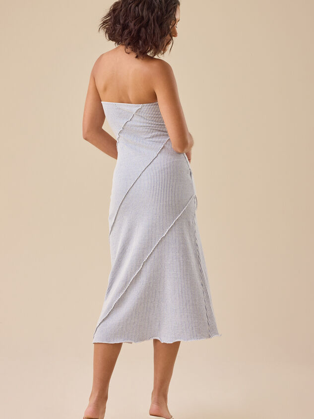 Emily Striped Midi Dress Detail 5 - TULLABEE
