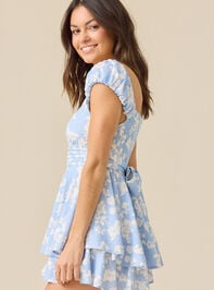 Emma Double Layer Floral Romper Detail 3 - TULLABEE