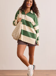 Varsity Charm Striped Quarter Zip - TULLABEE