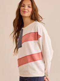 USA Flag Applique Pullover Detail 5 - TULLABEE