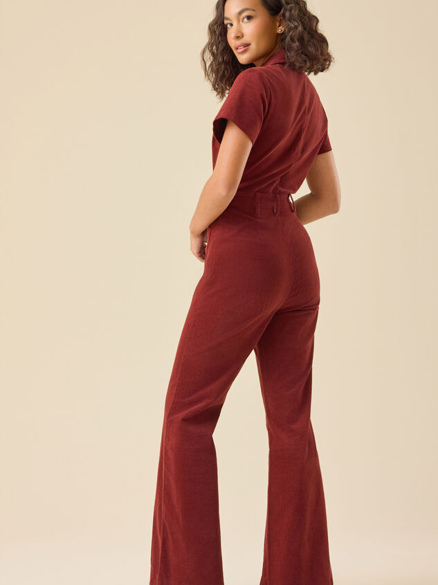 Arlet Corduroy Flare Jumpsuit Detail 6 - TULLABEE