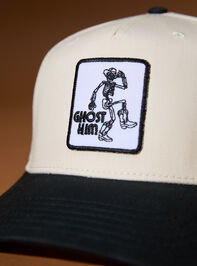 Ghost Him Trucker Hat Detail 2 - TULLABEE
